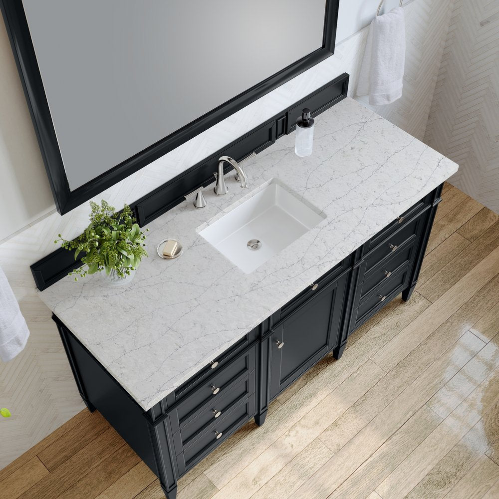 James Martin - Brittany 60" Single Vanity, Black Onyx, w/ 3 CM Eternal Jasmine Pearl Silestone Top - 650-V60S-BKO-3EJP view 7