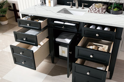 James Martin - Brittany 60" Single Vanity, Black Onyx, w/ 3 CM Ethereal Noctis Silestone Top - 650-V60S-BKO-3ENC view 5