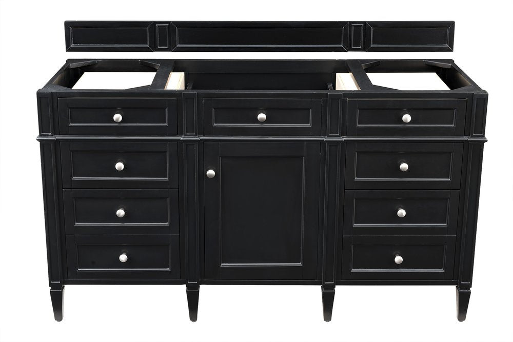 James Martin - Brittany 60" Single Vanity, Black Onyx w/ 3 CM Lime Delight Silestone Top - 650-V60S-BKO-3LDL view 2