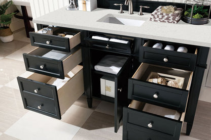 James Martin - Brittany 60" Single Vanity, Black Onyx w/ 3 CM Lime Delight Silestone Top - 650-V60S-BKO-3LDL view 5