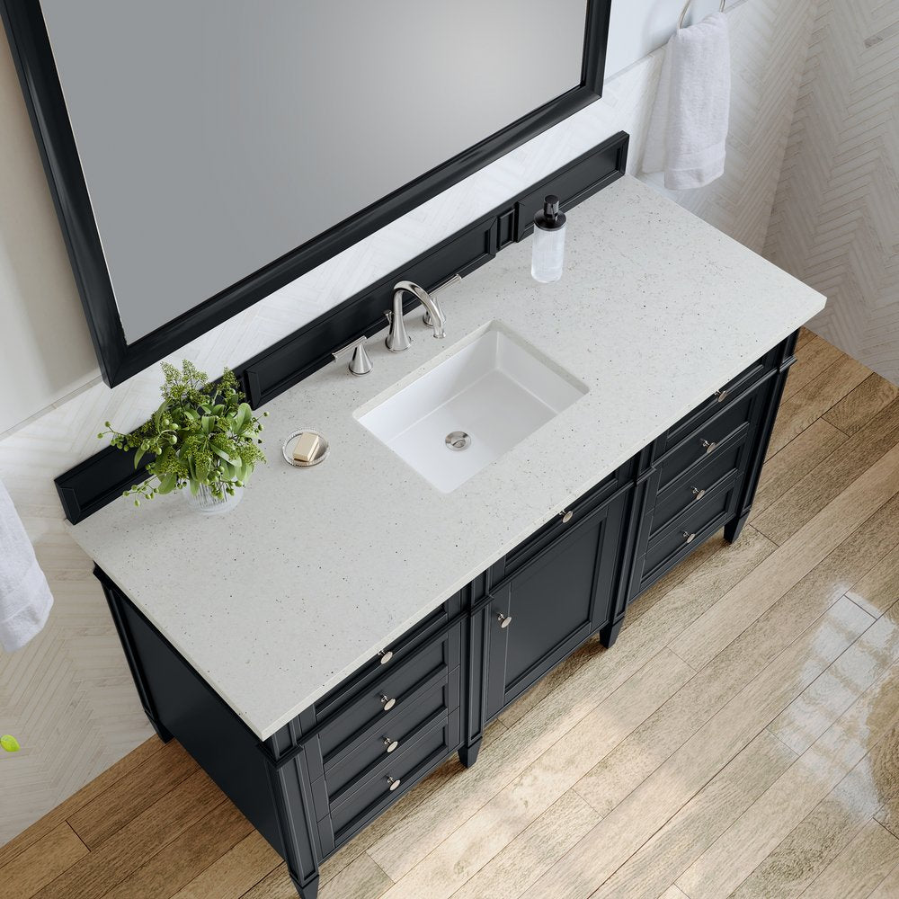 James Martin - Brittany 60" Single Vanity, Black Onyx w/ 3 CM Lime Delight Silestone Top - 650-V60S-BKO-3LDL view 7