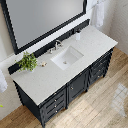 James Martin - Brittany 60" Single Vanity, Black Onyx w/ 3 CM Lime Delight Silestone Top - 650-V60S-BKO-3LDL view 7