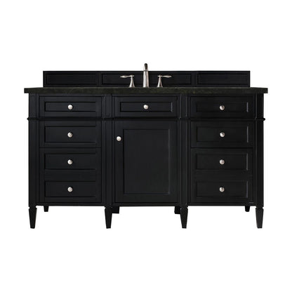 James Martin - Brittany 60" Single Vanity, Black Onyx, w/ 3 CM Phantome Eclos Top - 650-V60S-BKO-3PHT view 1