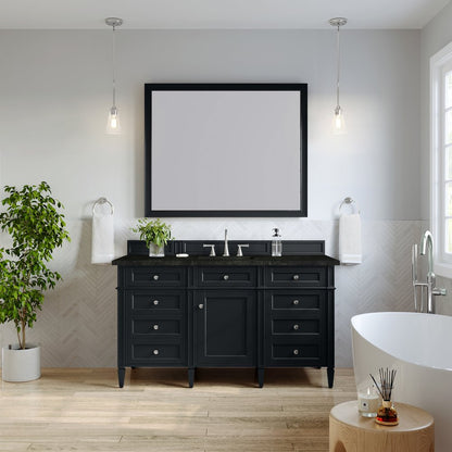 James Martin - Brittany 60" Single Vanity, Black Onyx, w/ 3 CM Phantome Eclos Top - 650-V60S-BKO-3PHT view 3