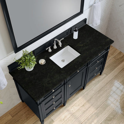 James Martin - Brittany 60" Single Vanity, Black Onyx, w/ 3 CM Phantome Eclos Top - 650-V60S-BKO-3PHT view 6