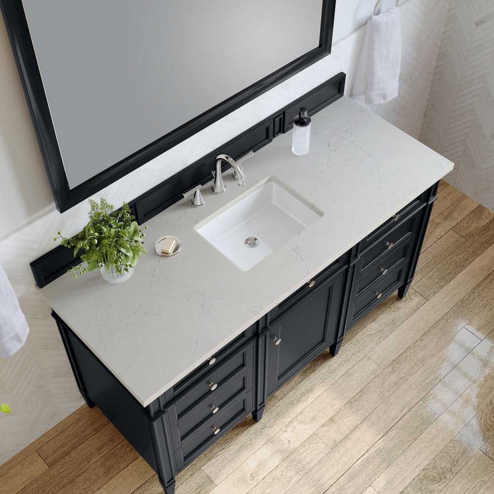 James Martin - Brittany 60" Single Vanity, Black Onyx, w/ 3 CM Siberian Silestone Top - 650-V60S-BKO-3SFR view 6