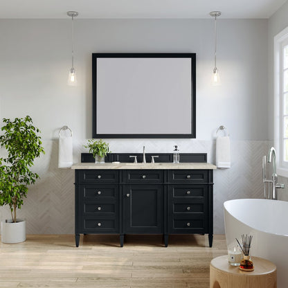 James Martin - Brittany 60" Single Vanity, Black Onyx, w/ 3 CM Tajnar Eclos Top - 650-V60S-BKO-3TJR view 3