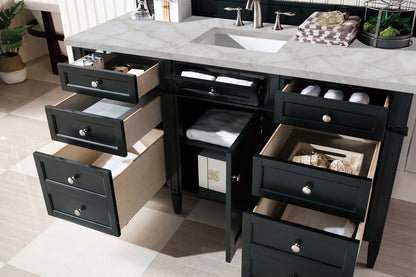 James Martin - Brittany 60" Single Vanity, Black Onyx w/ 3 CM Victorian Silver Silestone Top - 650-V60S-BKO-3VSL view 5