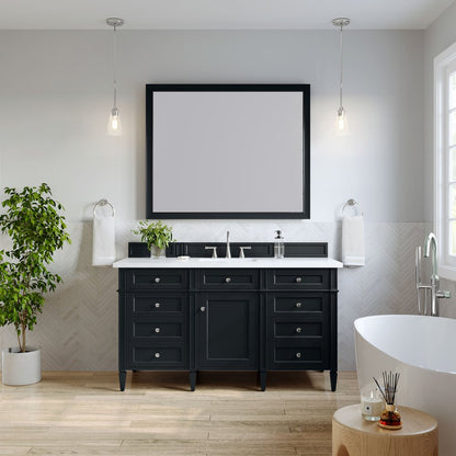 James Martin - Brittany 60" Single Vanity, Black Onyx w/ 3 CM White Zeus Silestone Top - 650-V60S-BKO-3WZ view 3