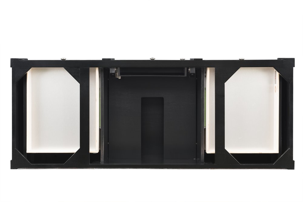 James Martin - Brittany 60" Single Vanity, Black Onyx w/ Single Hole 3 CM White Zeus Silestone Top & Backsplash - 650-V60S-BKO-1WZ view 4