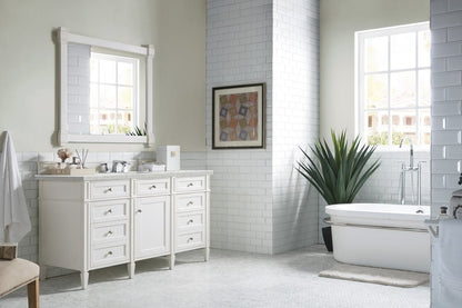 James Martin - Brittany 60" Single Vanity, Bright White w/ 3 CM Eternal Jasmine Pearl Silestone Top w/FreePower Wireless Charger - 655-V60S-BW-FEJP view 5