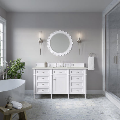 James Martin - Brittany 60" Single Vanity, Bright White w/ 3 CM Lime Delight Silestone Top - 655-V60S-BW-3LDL view 3