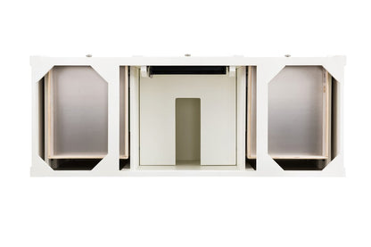 James Martin - Brittany 60" Single Vanity, Bright White w/ 3 CM Victorian Silver Silestone Top - 655-V60S-BW-3VSL view 6