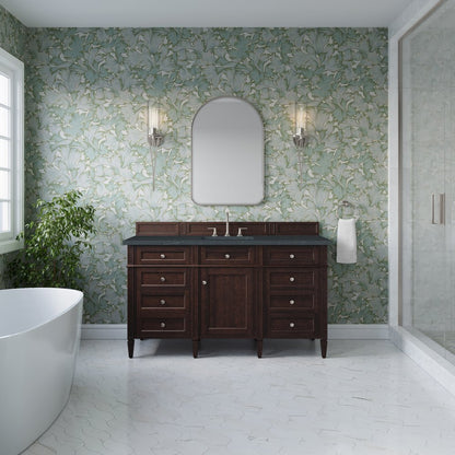 James Martin - Brittany 60" Single Vanity, Burnished Mahogany w/ 3 CM Charcoal Soapstone Silestone Top - 650-V60S-BNM-3CSP view 3