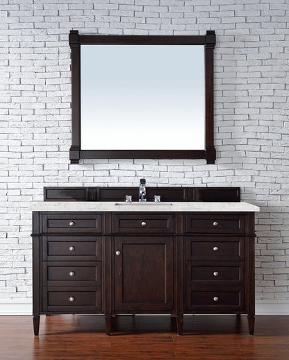 James Martin - Brittany 60" Single Vanity, Burnished Mahogany w/ 3 CM Eternal Jasmine Pearl Silestone Top w/FreePower Wireless Charger - 650-V60S-BNM-FEJP view 4