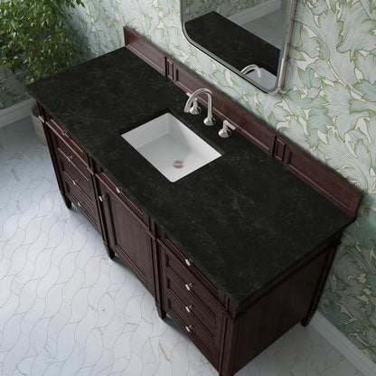 James Martin - Brittany 60" Single Vanity, Burnished Mahogany, w/ 3 CM Phantome Eclos Top - 650-V60S-BNM-3PHT view 6