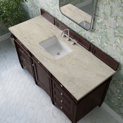 James Martin - Brittany 60" Single Vanity, Burnished Mahogany, w/ 3 CM Tajnar Eclos Top - 650-V60S-BNM-3TJR view 6
