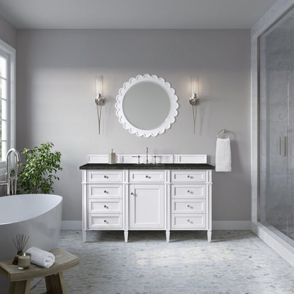 James Martin - Brittany 60" Single Vanity in Bright White, w/ 3 CM Phantome Eclos Top - 655-V60S-BW-3PHT view 3