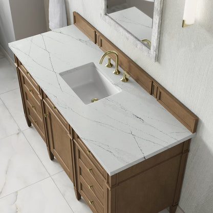 James Martin - Brittany 60" Single Vanity, Pecan w/ 3 CM Ethereal Noctis Silestone Top - 655-V60S-PCN-3ENC view 8