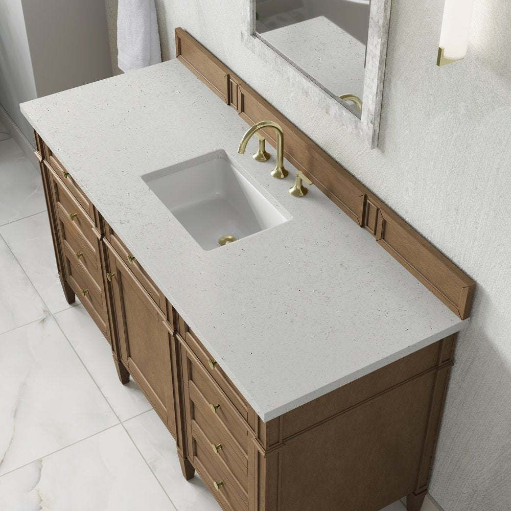 James Martin - Brittany 60" Single Vanity, Pecan w/ 3 CM Lime Delight Silestone Top - 655-V60S-PCN-3LDL view 8