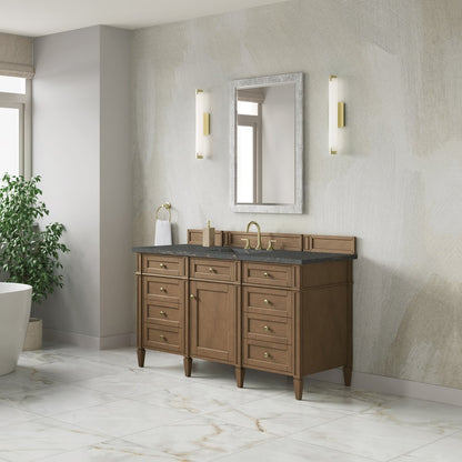 James Martin - Brittany 60" Single Vanity, Pecan w/ 3 CM Parisien Bleu Silestone Top - 655-V60S-PCN-3PBL view 4