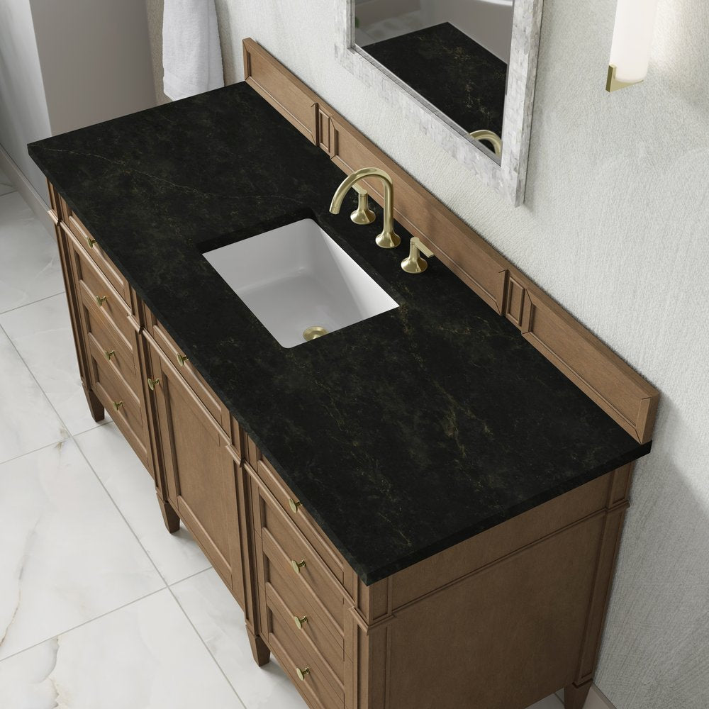 James Martin - Brittany 60" Single Vanity, Pecan w/ 3 CM Phantome Eclos Top - 655-V60S-PCN-3PHT view 8