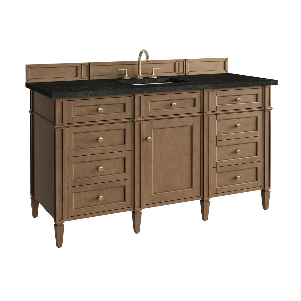 James Martin - Brittany 60" Single Vanity, Pecan w/ 3 CM Phantome Eclos Top - 655-V60S-PCN-3PHT view 11