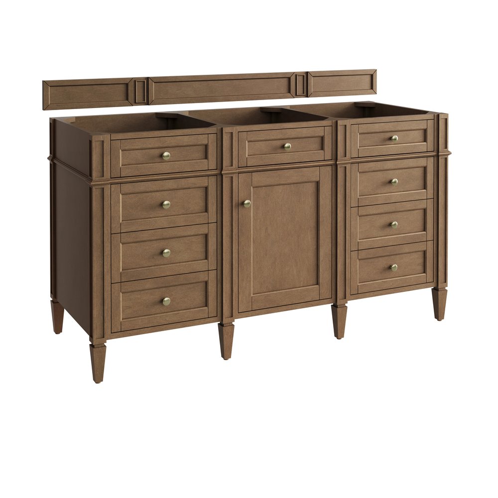 James Martin - Brittany 60" Single Vanity, Pecan w/ 3 CM Tajnar Eclos Top - 655-V60S-PCN-3TJR view 2