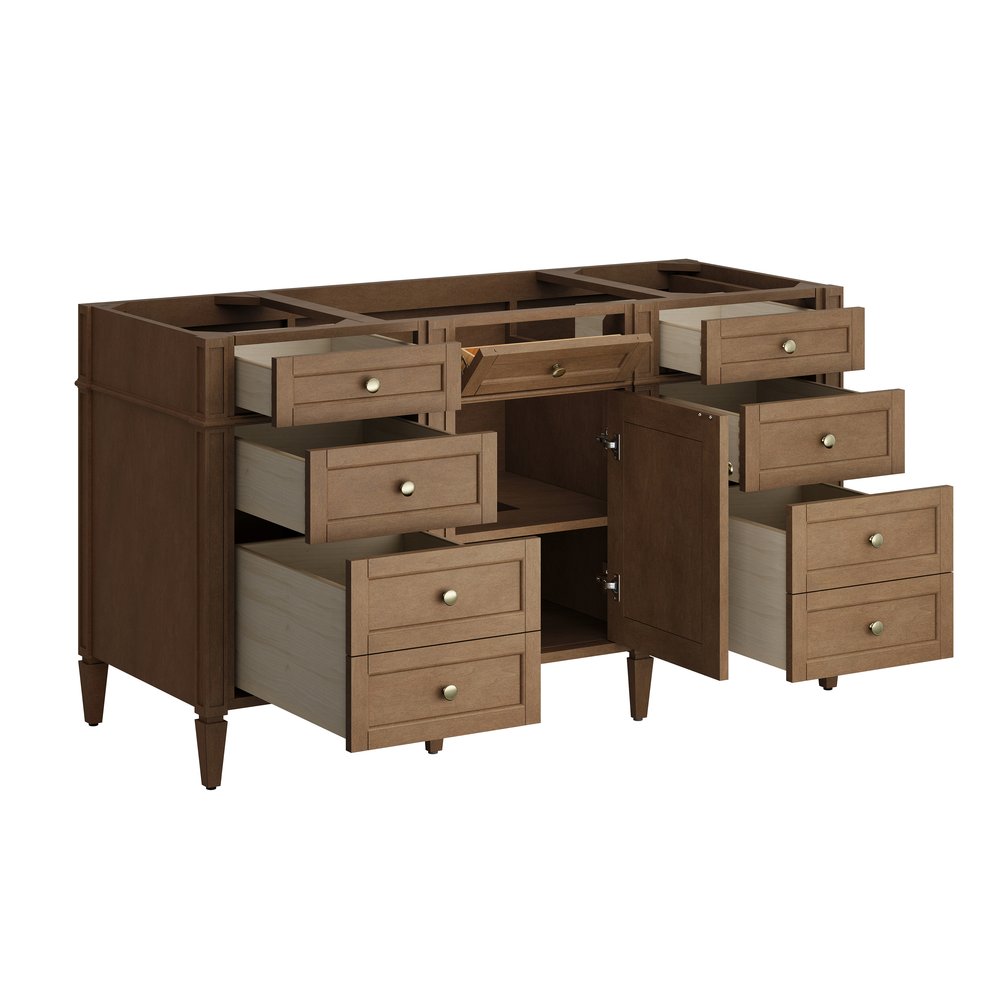 James Martin - Brittany 60" Single Vanity, Pecan w/ 3 CM Tajnar Eclos Top - 655-V60S-PCN-3TJR view 9