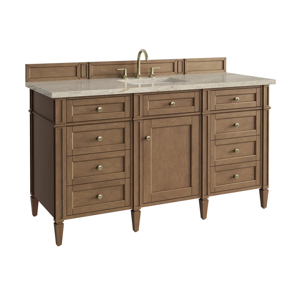 James Martin - Brittany 60" Single Vanity, Pecan w/ 3 CM Tajnar Eclos Top w/FreePower Wireless Charger - 655-V60S-PCN-FTJR view 11
