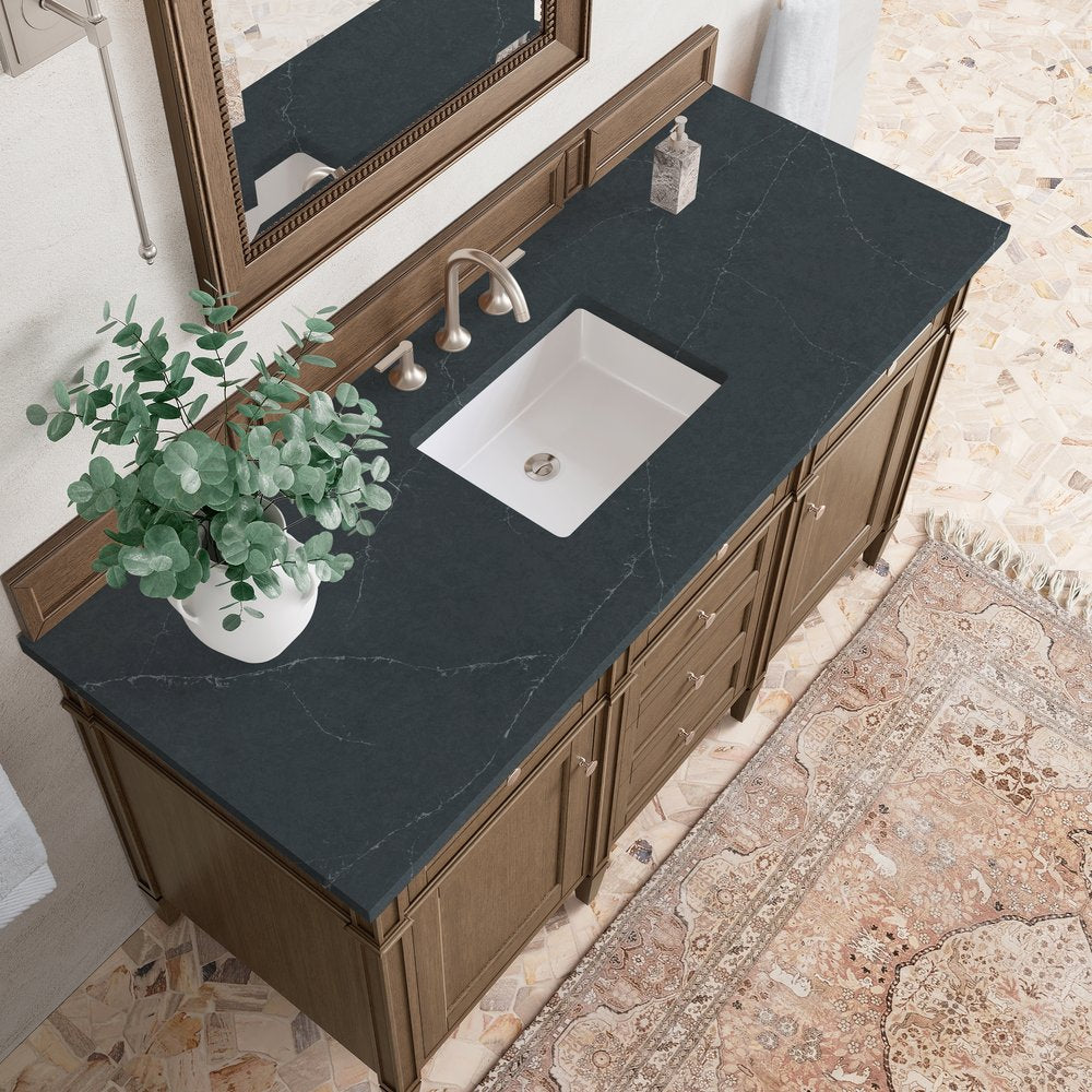 James Martin - Brittany 60" Single Vanity, Saddle Brown w/ 3 CM Charcoal Soapstone Silestone Top - 650-V60S-SBR-3CSP view 8