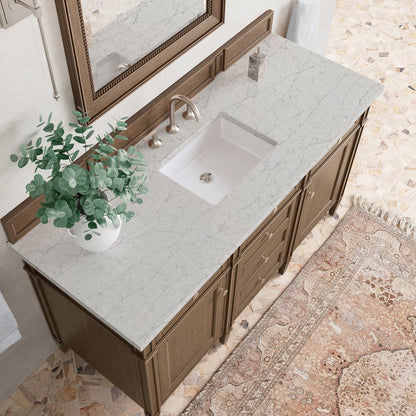James Martin - Brittany 60" Single Vanity, Saddle Brown w/ 3 CM Eternal Jasmine Pearl Silestone Top - 650-V60S-SBR-3EJP view 8
