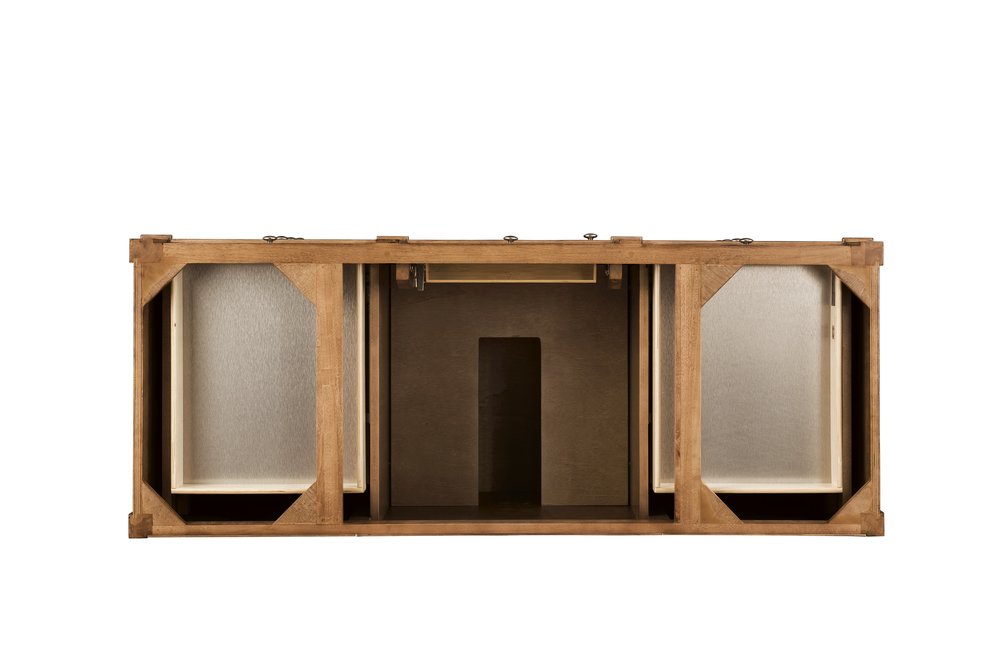 James Martin - Brittany 60" Single Vanity, Saddle Brown w/ 3 CM Parisien Bleu Silestone Top - 650-V60S-SBR-3PBL view 6