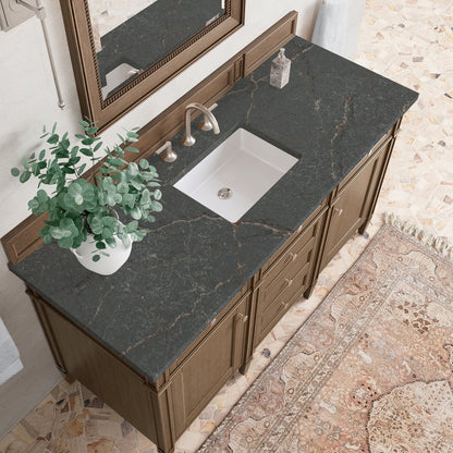 James Martin - Brittany 60" Single Vanity, Saddle Brown w/ 3 CM Parisien Bleu Silestone Top - 650-V60S-SBR-3PBL view 7