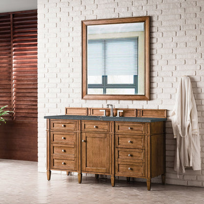James Martin - Brittany 60" Single Vanity, Saddle Brown w/ 3 CM Parisien Bleu Silestone Top w/FreePower Wireless Charger - 650-V60S-SBR-FPBL view 5