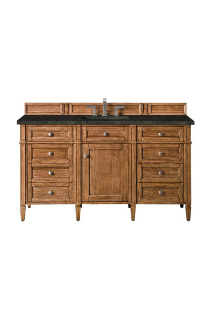 James Martin - Brittany 60" Single Vanity, Saddle Brown, w/ 3 CM Phantome Eclos Top - 650-V60S-SBR-3PHT view 1