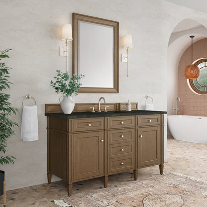 James Martin - Brittany 60" Single Vanity, Saddle Brown, w/ 3 CM Phantome Eclos Top - 650-V60S-SBR-3PHT view 4
