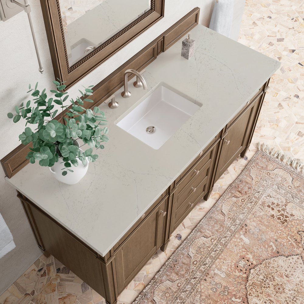 James Martin - Brittany 60" Single Vanity, Saddle Brown, w/ 3 CM Siberian Silestone Top - 650-V60S-SBR-3SFR view 6