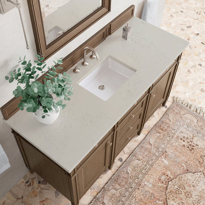 James Martin - Brittany 60" Single Vanity, Saddle Brown, w/ 3 CM Siberian Silestone Top - 650-V60S-SBR-3SFR view 6