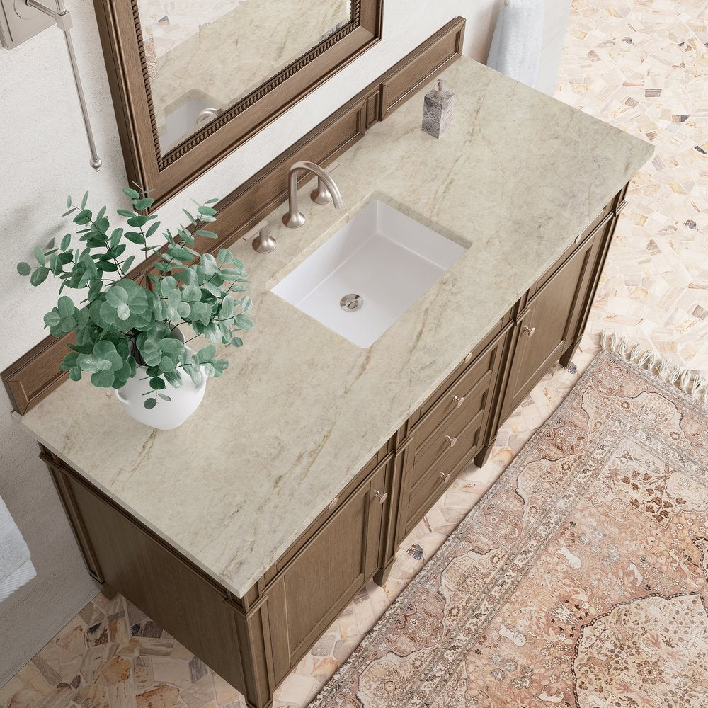 James Martin - Brittany 60" Single Vanity, Saddle Brown, w/ 3 CM Tajnar Eclos Top - 650-V60S-SBR-3TJR view 6