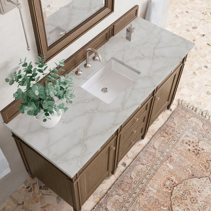 James Martin - Brittany 60" Single Vanity, Saddle Brown w/ 3 CM Victorian Silver Silestone Top - 650-V60S-SBR-3VSL view 7