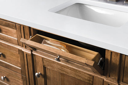 James Martin - Brittany 60" Single Vanity, Saddle Brown w/ 3 CM White Zeus Silestone Top - 650-V60S-SBR-3WZ view 6