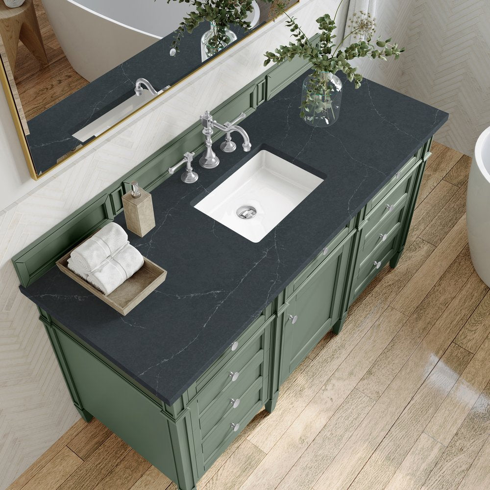 James Martin - Brittany 60" Single Vanity, Smokey Celadon w/ 3 CM Charcoal Soapstone Top - 650-V60S-SC-3CSP view 6