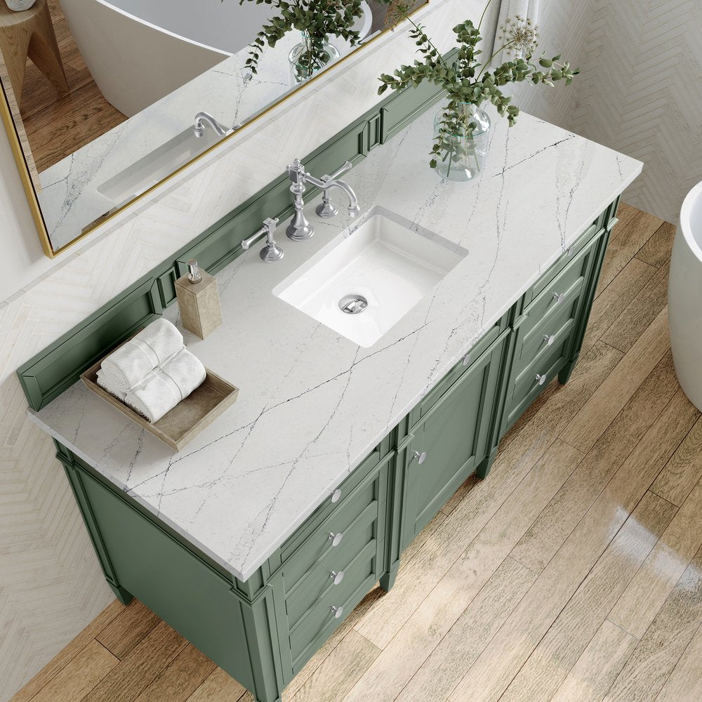 James Martin - Brittany 60" Single Vanity, Smokey Celadon w/ 3 CM Ethereal Noctis Top - 650-V60S-SC-3ENC view 6