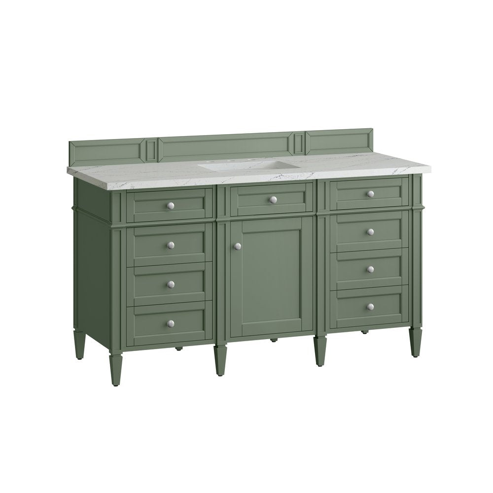 James Martin - Brittany 60" Single Vanity, Smokey Celadon w/ 3 CM Ethereal Noctis Top - 650-V60S-SC-3ENC view 7