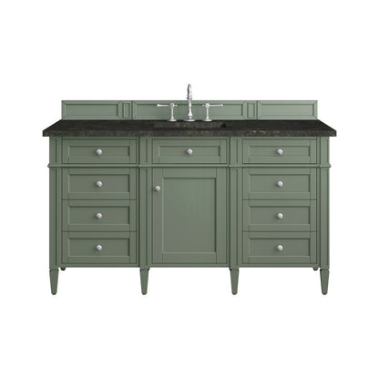 James Martin - Brittany 60" Single Vanity, Smokey Celadon, w/ 3 CM Phantome Eclos Top - 650-V60S-SC-3PHT view 1