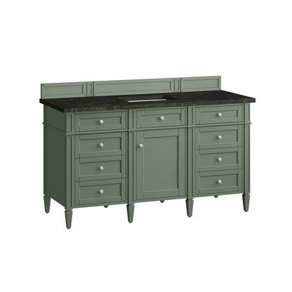 James Martin - Brittany 60" Single Vanity, Smokey Celadon, w/ 3 CM Phantome Eclos Top - 650-V60S-SC-3PHT view 7
