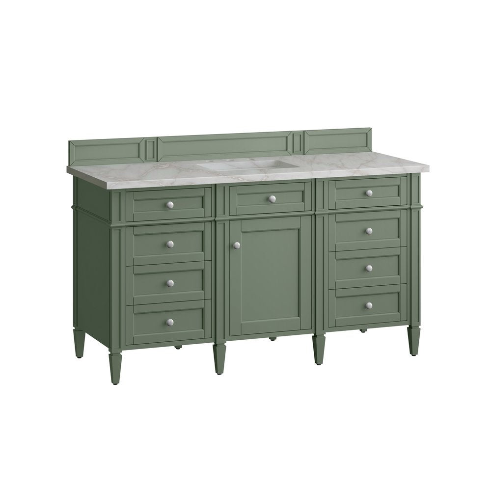James Martin - Brittany 60" Single Vanity, Smokey Celadon w/ 3 CM Victorian Silver Top w/FreePower Wireless Charger - 650-V60S-SC-FVSL view 8