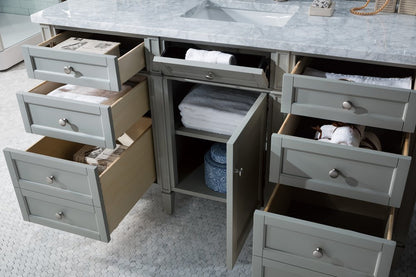 James Martin - Brittany 60" Single Vanity, Urban Gray w/ 3 CM Carrara Marble Top - 650-V60S-UGR-3CAR view 5
