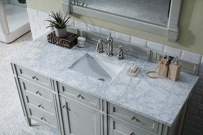 James Martin - Brittany 60" Single Vanity, Urban Gray w/ 3 CM Carrara Marble Top - 650-V60S-UGR-3CAR view 6